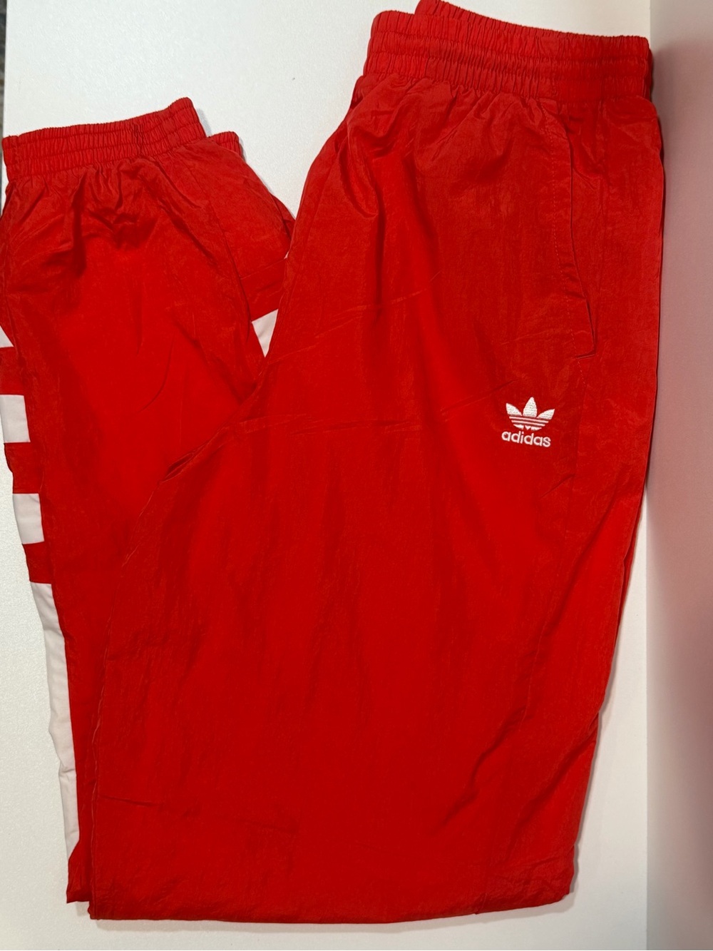 adidas Red Kids Joggers with White Trefoil